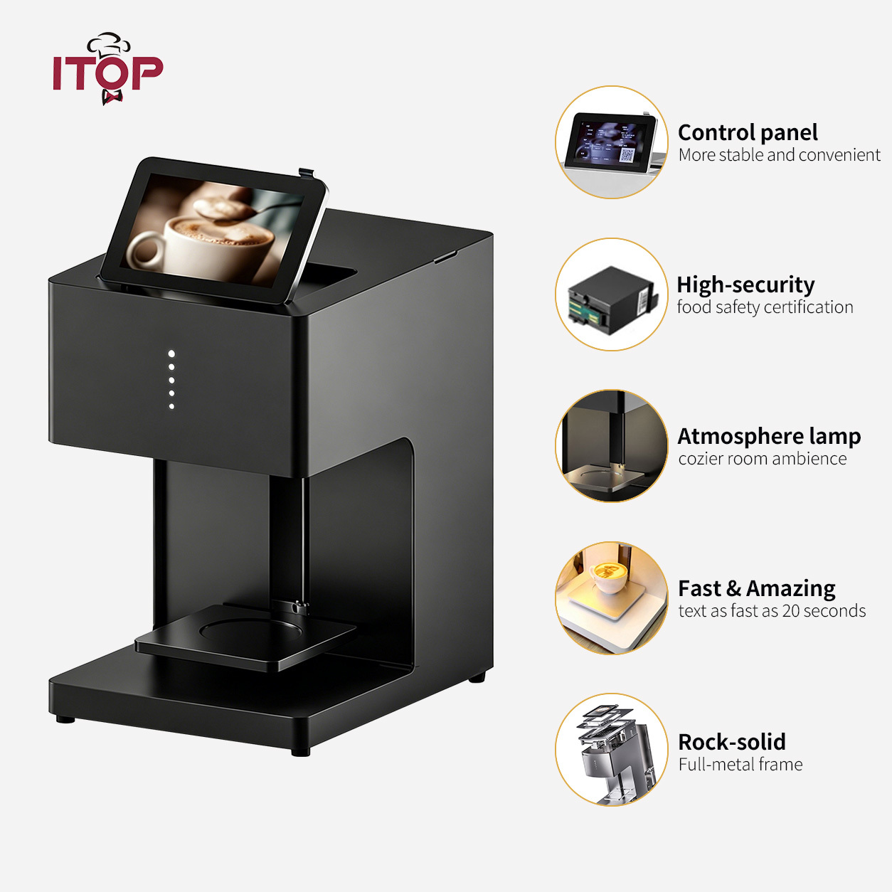 ITOP Fantasia Best Coffee Latte Art Machine | Automatic Coffee Printer Food Surface Pattern Printer,Commercial Coffee Machine Supplier | CE/UL Certified | ITOP Cafe,ITOP Fantasia Best Coffee Latte Art Machine | Automatic Coffee Printer Food Surface Pattern Printer