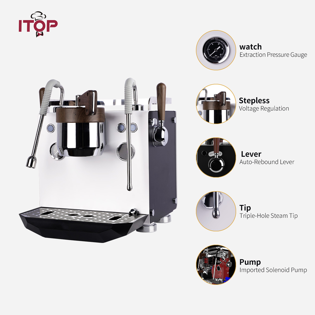 ITOP CMDR2250 Best Commercial Espresso Machine | Stepless Variable Pressure Triple-Hole Steam Coffee Maker,Commercial Coffee Machine Supplier | CE/UL Certified | ITOP Cafe,ITOP CMDR2250 Best Commercial Espresso Machine | Stepless Variable Pressure Triple-Hole Steam Coffee Maker