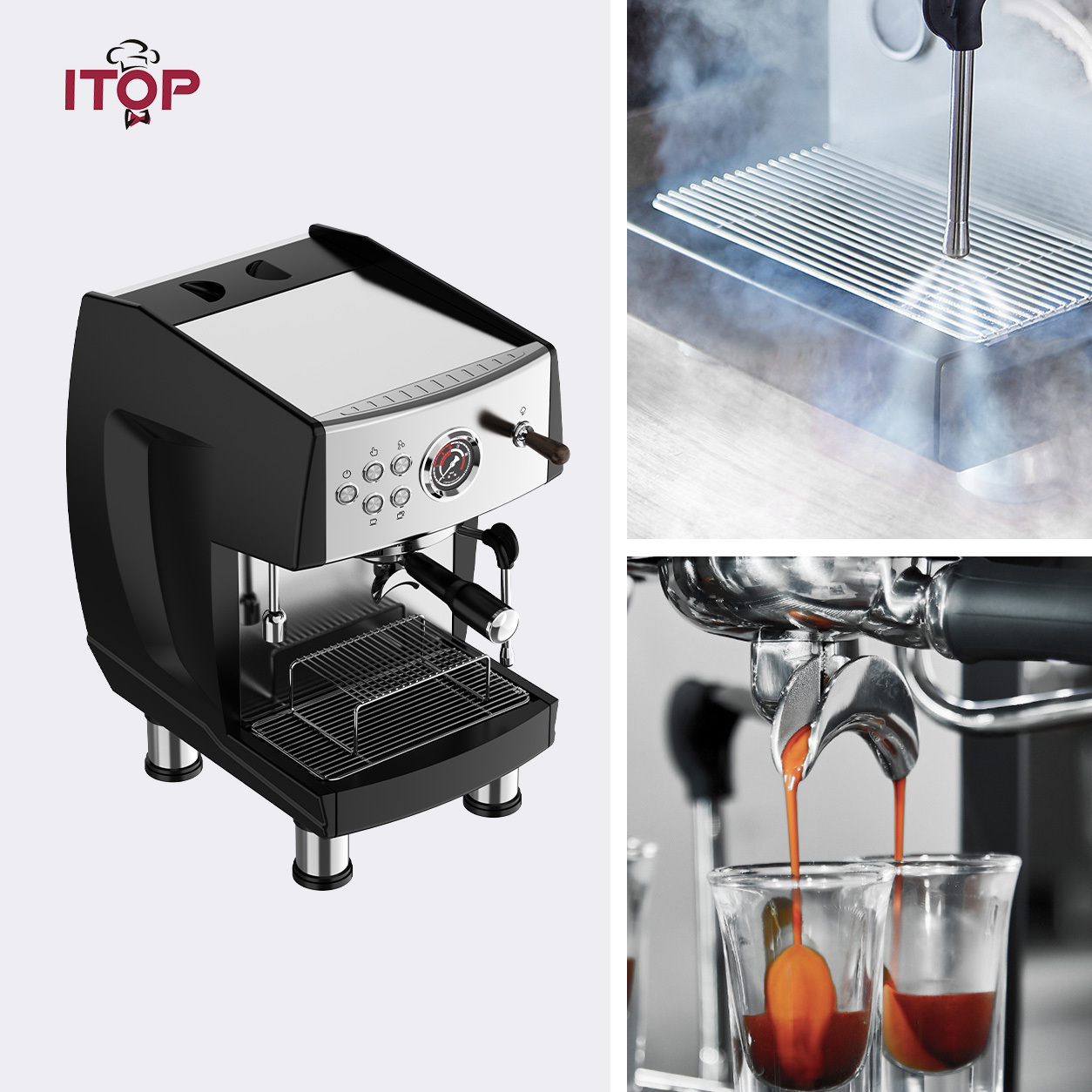 ITOP CM-808 Best Commercial Espresso Machine | 3 Boilers PID Temperature Control Coffee Maker,Commercial Coffee Machine Supplier | CE/UL Certified | ITOP Cafe,IT-CM-808 9Bar Commercial Espresso Coffee Maker 2 ULKA Pump 3 Boilers PID Temperature Control Semi-automatic Coffee Machine