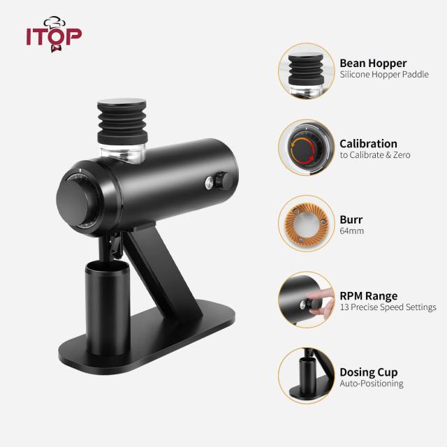 ITOP CGFL250 Electric Coffee Grinder with 64mm Flat Burrs and Adjustable Speed,Commercial Coffee Machine Supplier | CE/UL Certified | ITOP Cafe,CGFL250 Electric Coffee Grinder with 64mm Flat Burrs | ITOP