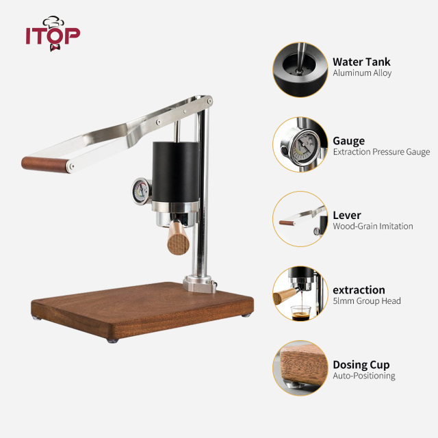 ITOP CMJT85 1–20 Bar Hand Press Espresso Machine with 51mm Group Head,Commercial Coffee Machine Supplier | CE/UL Certified | ITOP Cafe,CMJT85 1–20 Bar Hand Press Espresso Machine with 51mm Group Head | ITOP