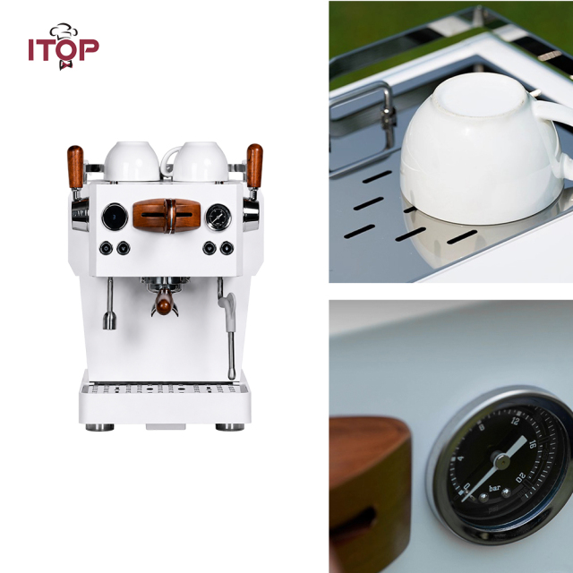 CMCB2350 Small Office & Outdoor Espresso Coffee Machine,Commercial Coffee Machine Supplier | CE/UL Certified | ITOP Cafe,Best High-pressure Extraction Small Office Espresso Milk Frothing Coffee Machine for Outdoor Use