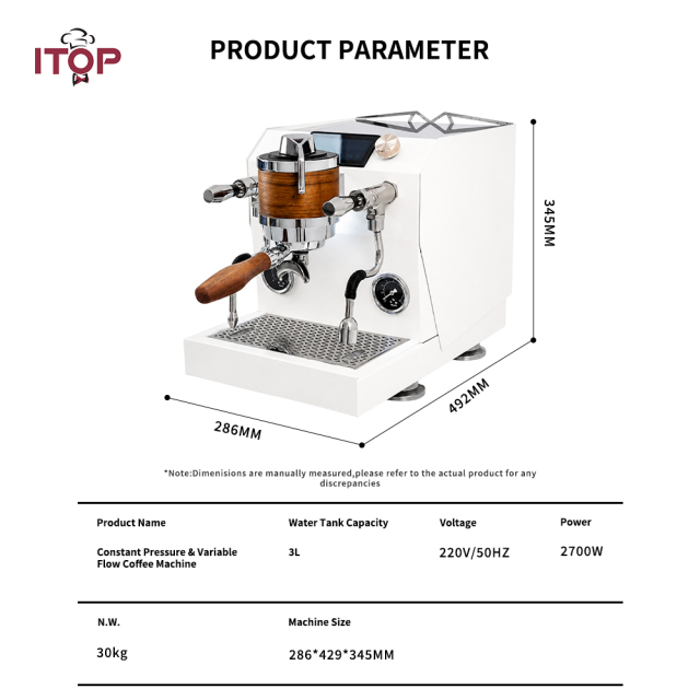 IT-MT50V Constant Pressure & Variable Flow Espresso Machine,Commercial Coffee Machine Supplier | CE/UL Certified | ITOP Cafe,Commercial-grade Dual-boiler Heating Professional Household Semi-automatic Italian Coffee Making Machine