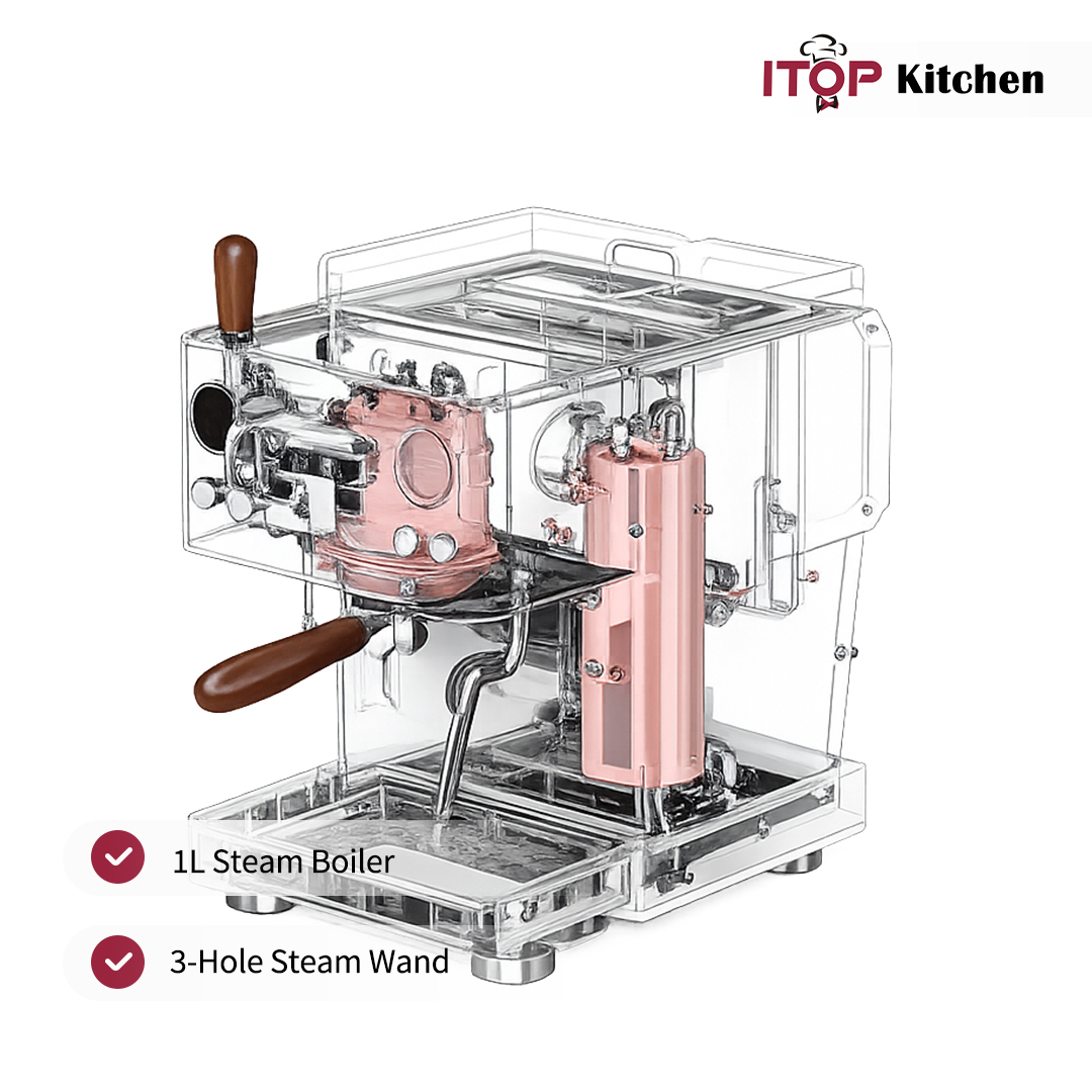 CMCB2350 Small Office & Outdoor Espresso Coffee Machine,Commercial Coffee Machine Supplier | CE/UL Certified | ITOP Cafe,Best High-pressure Extraction Small Office Espresso Milk Frothing Coffee Machine for Outdoor Use