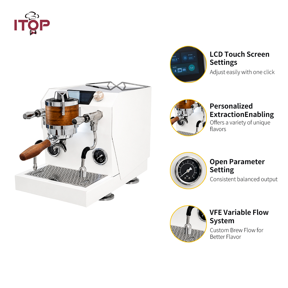 IT-MT50V Constant Pressure & Variable Flow Espresso Machine,Commercial Coffee Machine Supplier | CE/UL Certified | ITOP Cafe,Commercial-grade Dual-boiler Heating Professional Household Semi-automatic Italian Coffee Making Machine