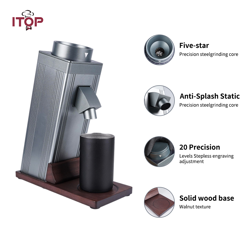 CGHK105 Electric Coffee Grinder with 38mm Stainless Steel Conical Burr,Commercial Coffee Machine Supplier | CE/UL Certified | ITOP Cafe,CGHK105 Electric Coffee Grinder with 38mm Conical Burr
