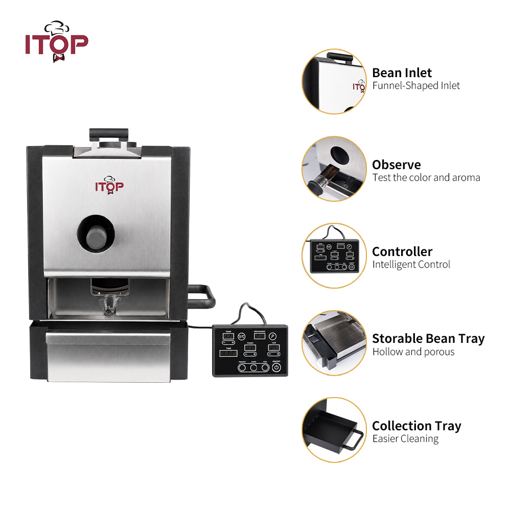 IT-CBR-1Lite  Skywalker series Electric Drum Coffee Bean Roaster,Commercial Coffee Machine Supplier | CE/UL Certified | ITOP Cafe,IT-CBR-1Lite Skywalker series Electric Drum Coffee Bean Roaster