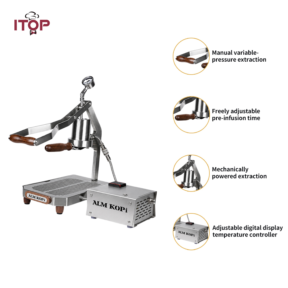 Alm Kopi IT-HPEM-3 Manual Lever Espresso Maker with PID Control,Commercial Coffee Machine Supplier | CE/UL Certified | ITOP Cafe,Alm Kopi IT-HPEM-3 Manual Lever Espresso Maker with PID Control