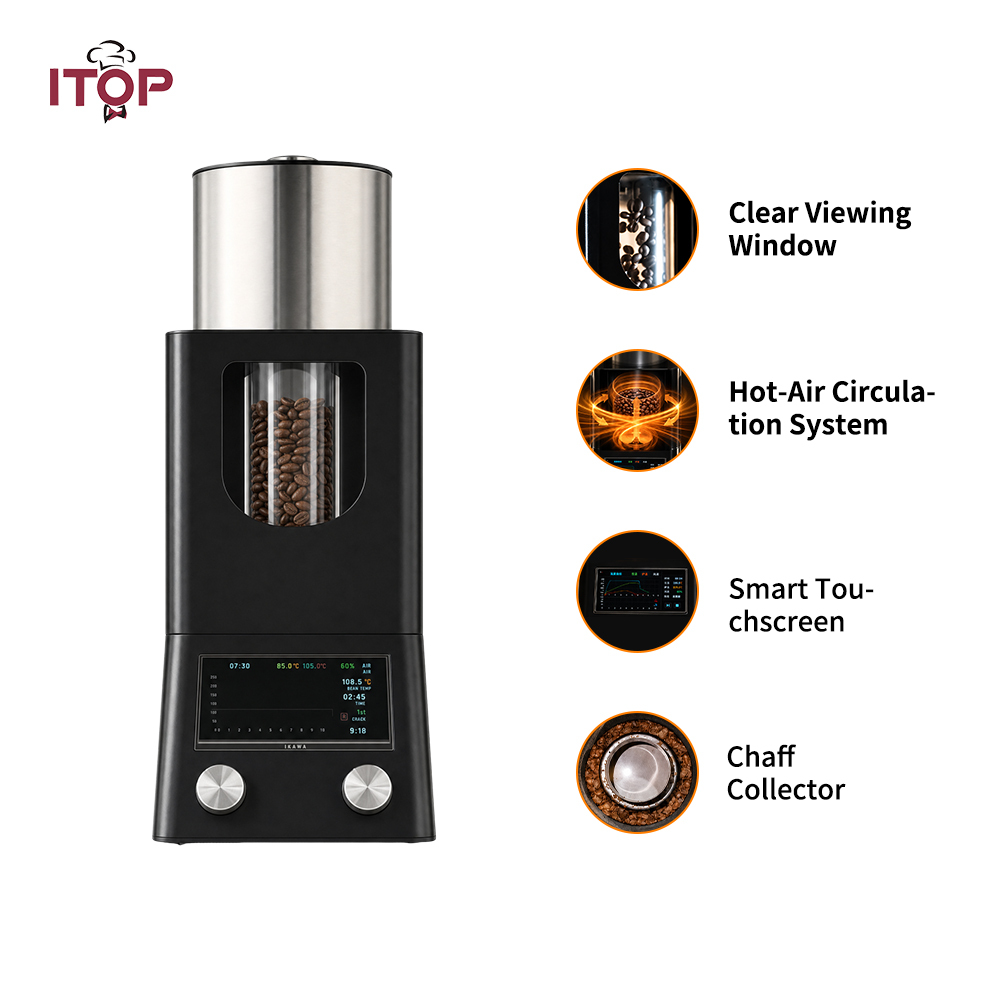 HCBR200 200g Smart Hot-Air Coffee Roaster with PID & Profile Control,Commercial Coffee Equipment Supplier & OEM Partner | ITOP Café,HCBR200 200g Smart Hot-Air Coffee Roaster | ITOP Café