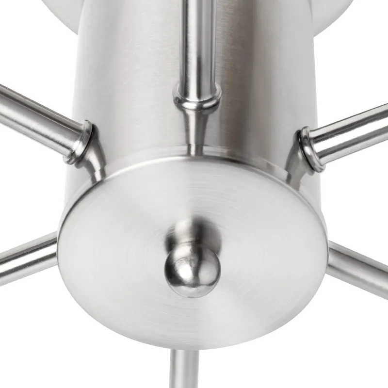 Semi Flush Mount Ceiling Chandeliers Light, 6 Lights Nickel Mid Century Modern Sputnik Hanging Light Fixtures,Pendant Light Fixture for Dinning Room Bedroom Hallway Kitchen Foyer Living Room