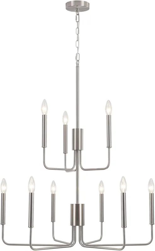 Black Chandelier, 9-Light Farmhouse Chandelier for Dining Room Lighting Fixtures Hanging, Dining Light Fixtures Industrial Modern Chandelier for Bedroom, Foyer, Entryway