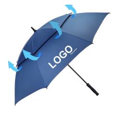large size promotional custom logo windproof branded golf umbrella double layer golf umbrella for the rain