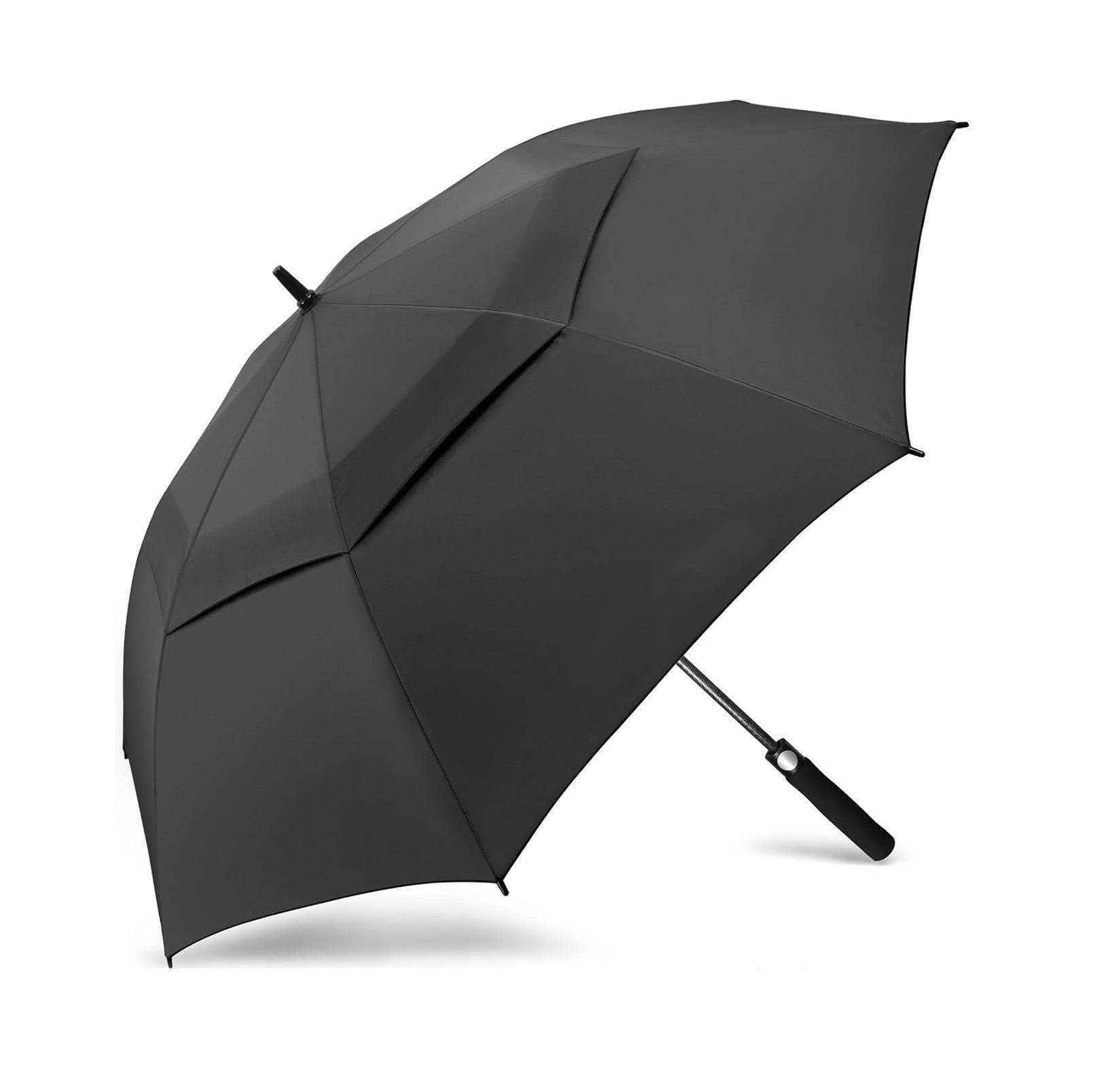 Promotional custom Logo printing trolley red and black golf Umbrella windproof