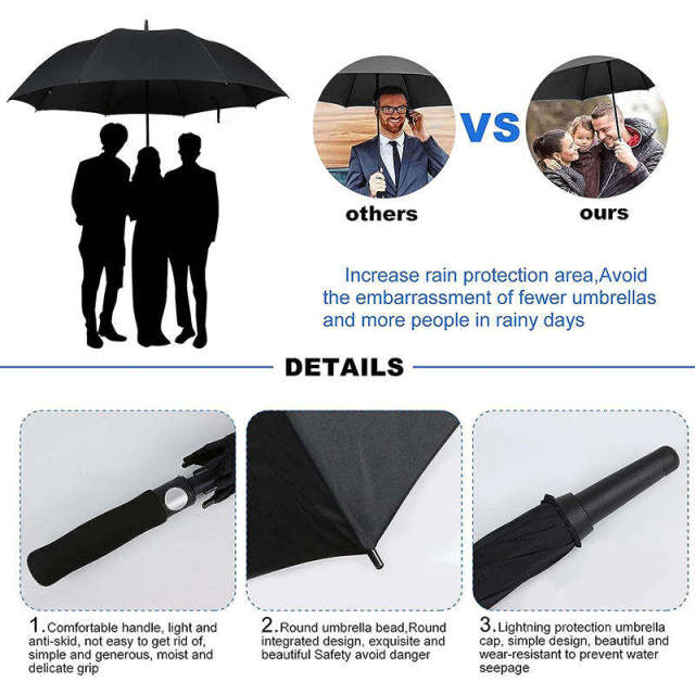 Promotional custom Logo printing trolley red and black golf Umbrella windproof