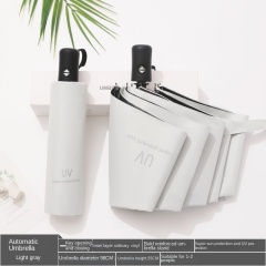 2024 Wholesale promotional 3 folding uv automatic umbrella for rain windproof sun umbrella Custom with logo prints