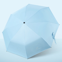 Wholesale printed UV Super Prevent Sun Cheap Polyester Pongee 3 folding Foldable Anti-UV Umbrella