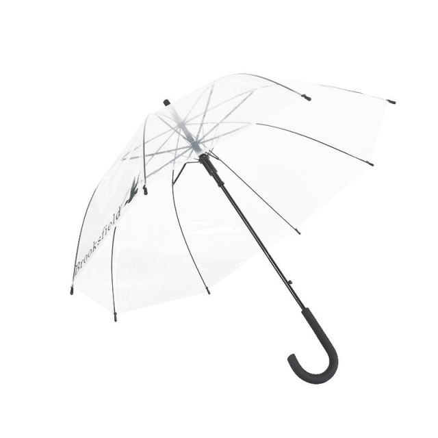 Ready POE Straight Transparent Logo Outdoor Umbrella Adults Manual Control Plastic Handle Rain Parties Golf Customized Design