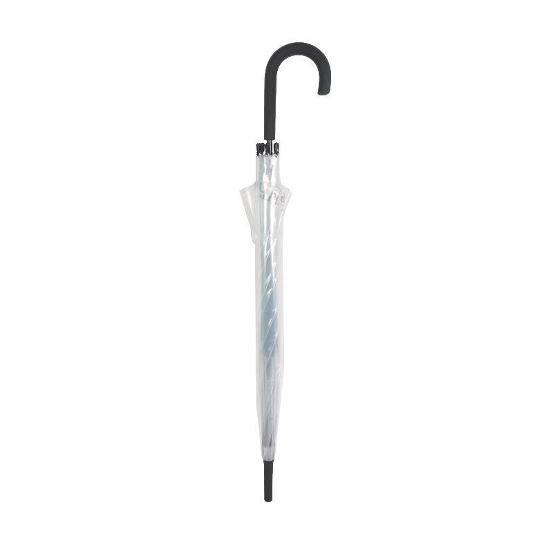 Ready POE Straight Transparent Logo Outdoor Umbrella Adults Manual Control Plastic Handle Rain Parties Golf Customized Design