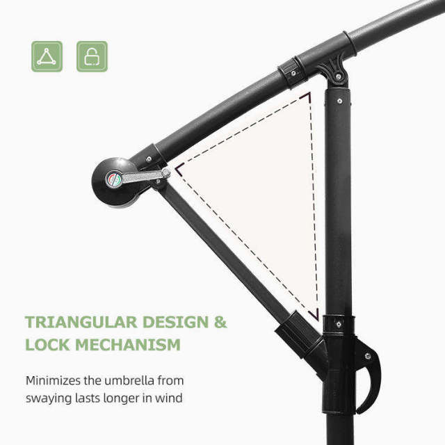 Extra Large Cantilever Garden Umbrella Outdoor Parasols Adjusted Heights Patio Umbrellas