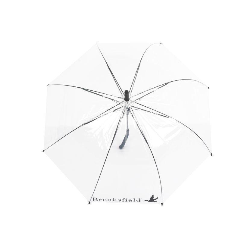 Ready POE Straight Transparent Logo Outdoor Umbrella Adults Manual Control Plastic Handle Rain Parties Golf Customized Design
