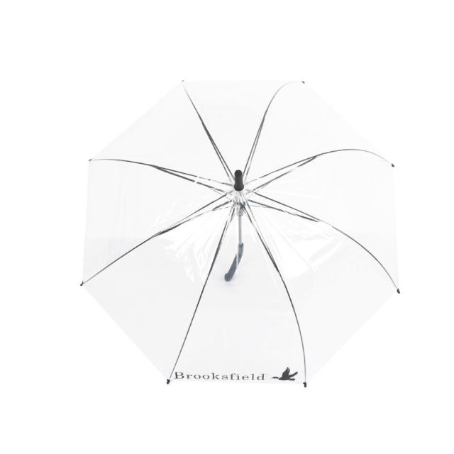 Ready POE Straight Transparent Logo Outdoor Umbrella Adults Manual Control Plastic Handle Rain Parties Golf Customized Design