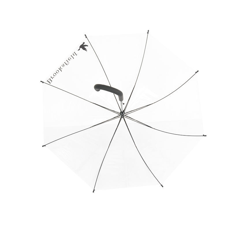 Ready POE Straight Transparent Logo Outdoor Umbrella Adults Manual Control Plastic Handle Rain Parties Golf Customized Design
