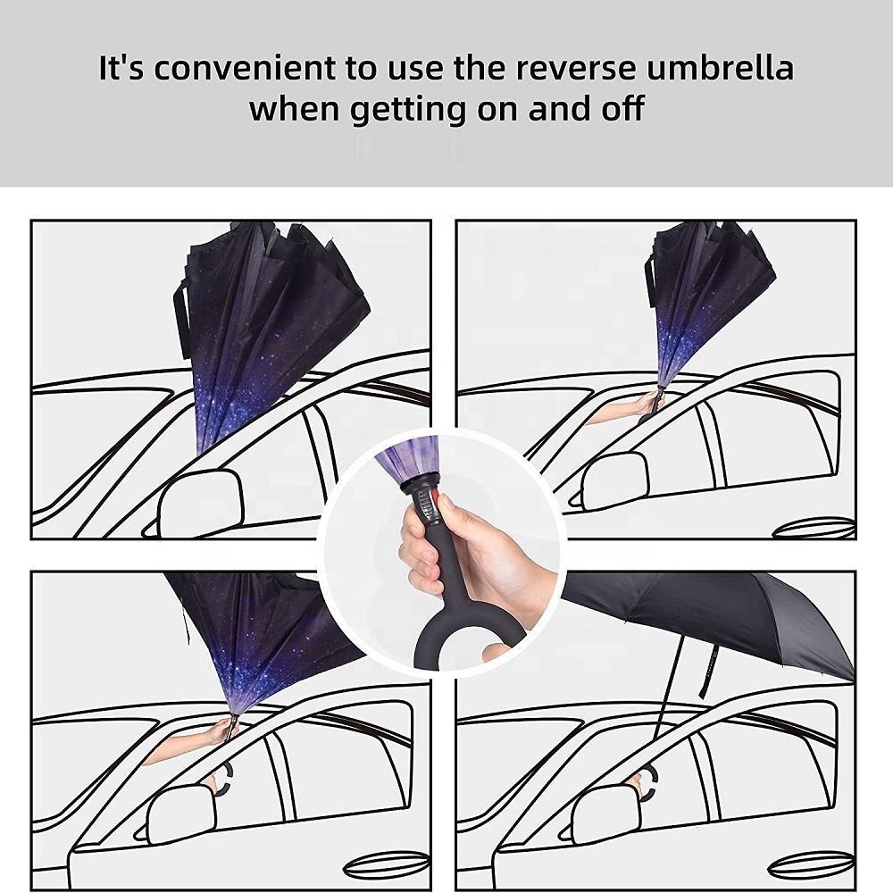 magic flower paraguas  paraplui C handle Reverse Upside-Down Double Layer Inverted Umbrella