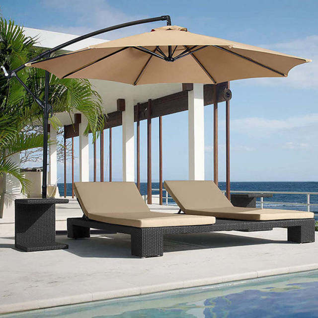 Extra Large Cantilever Garden Umbrella Outdoor Parasols Adjusted Heights Patio Umbrellas