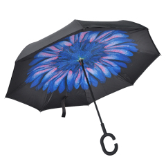 magic flower paraguas  paraplui C handle Reverse Upside-Down Double Layer Inverted Umbrella