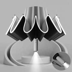 Automatic Open Close Reverse LED Umbrella sunny and rainy windproof sunscreen flashlight lighting umbrella