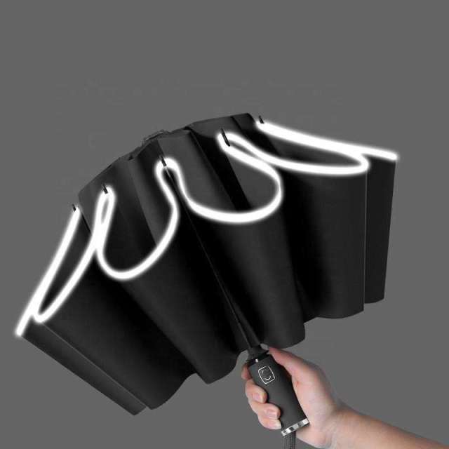 Automatic Open Close Reverse LED Umbrella sunny and rainy windproof sunscreen flashlight lighting umbrella