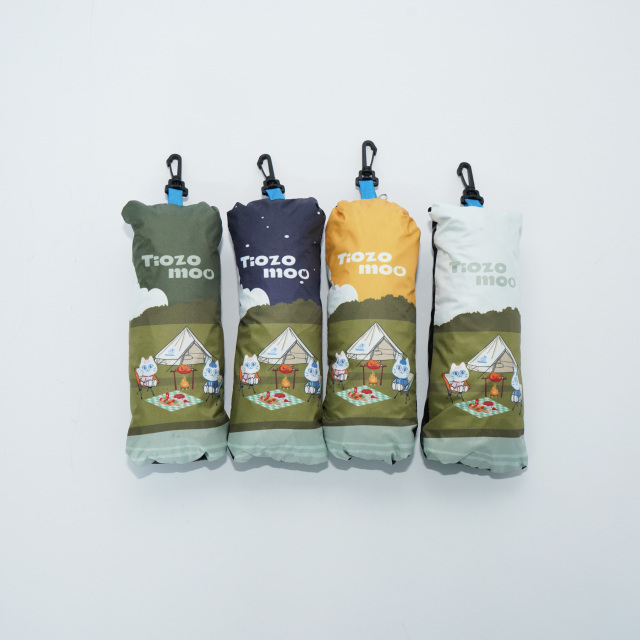 Tiozomoo Wholesale umbrella environmental protection creative design 3 folded UV coated pocket with shopping bag umbrella