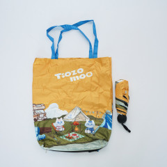 Tiozomoo Wholesale umbrella environmental protection creative design 3 folded UV coated pocket with shopping bag umbrella