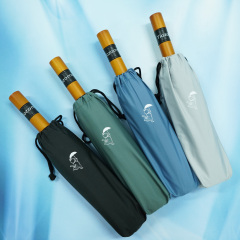 Tiozomoo Factory Sun Advertising Customized Logo Wooden Handle windproof 8 ribs 260T Pongee Umbrellas for adults