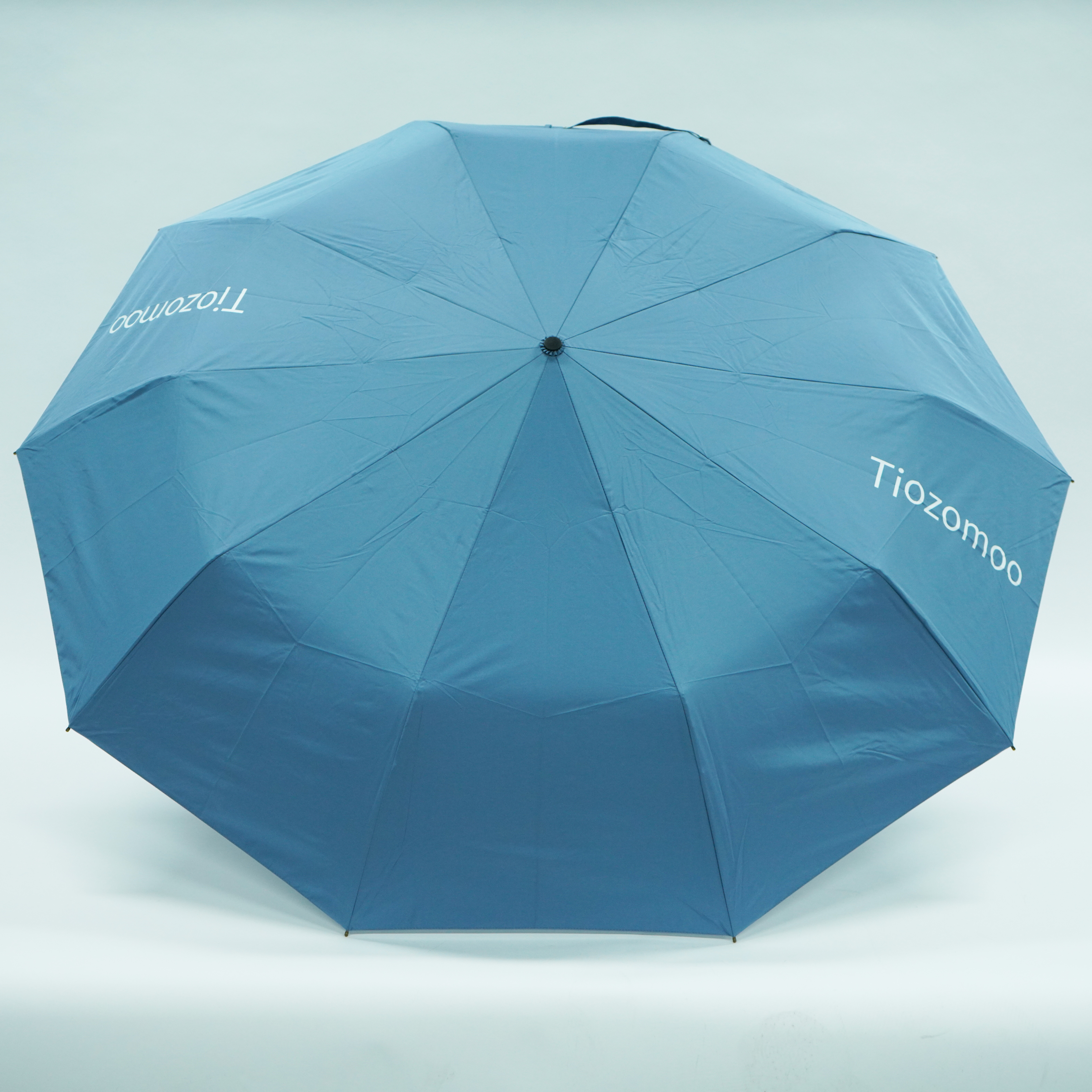 Tiozomoo Factory Sun Advertising Customized Logo Wooden Handle windproof 8 ribs 260T Pongee Umbrellas for adults