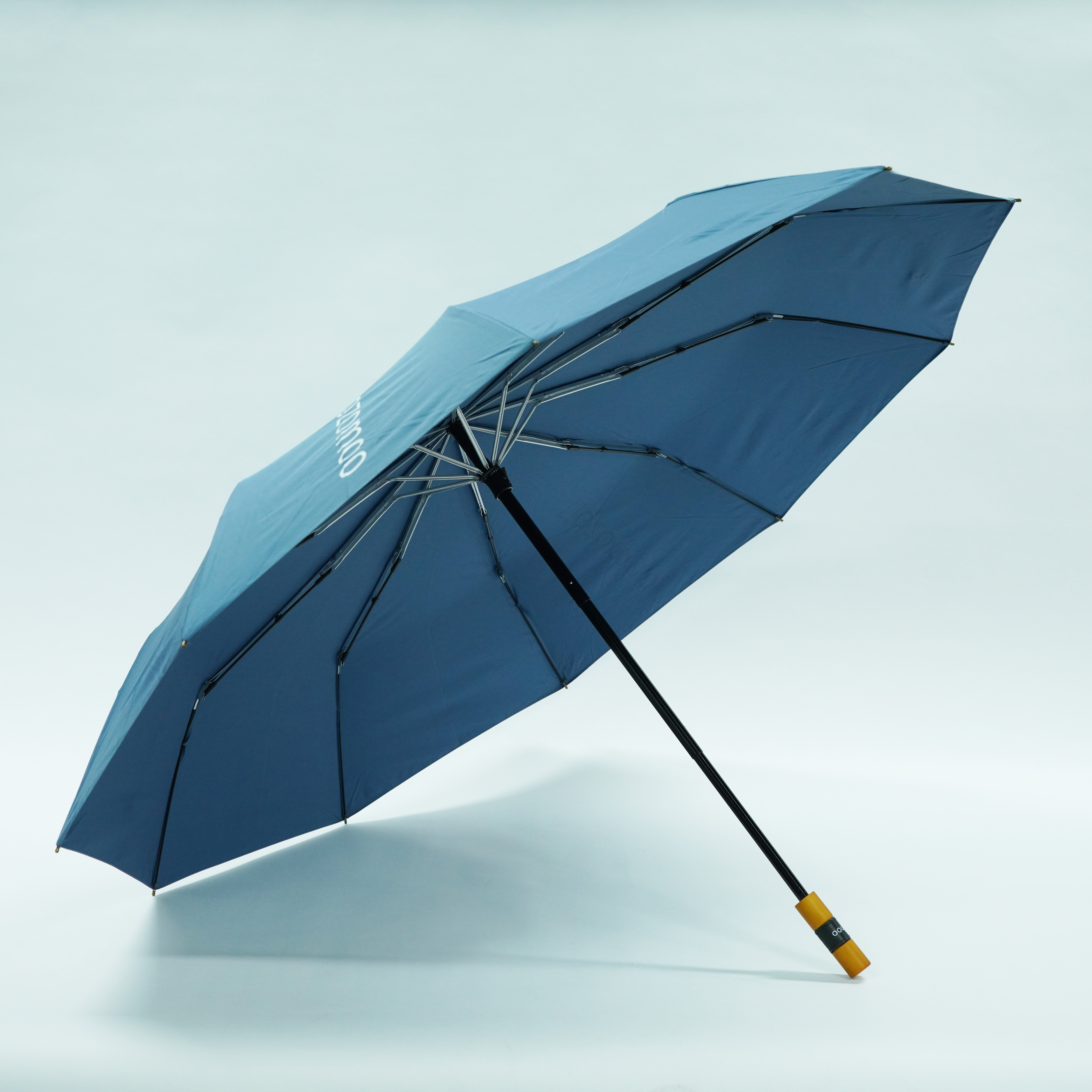 Tiozomoo Factory Sun Advertising Customized Logo Wooden Handle windproof 8 ribs 260T Pongee Umbrellas for adults