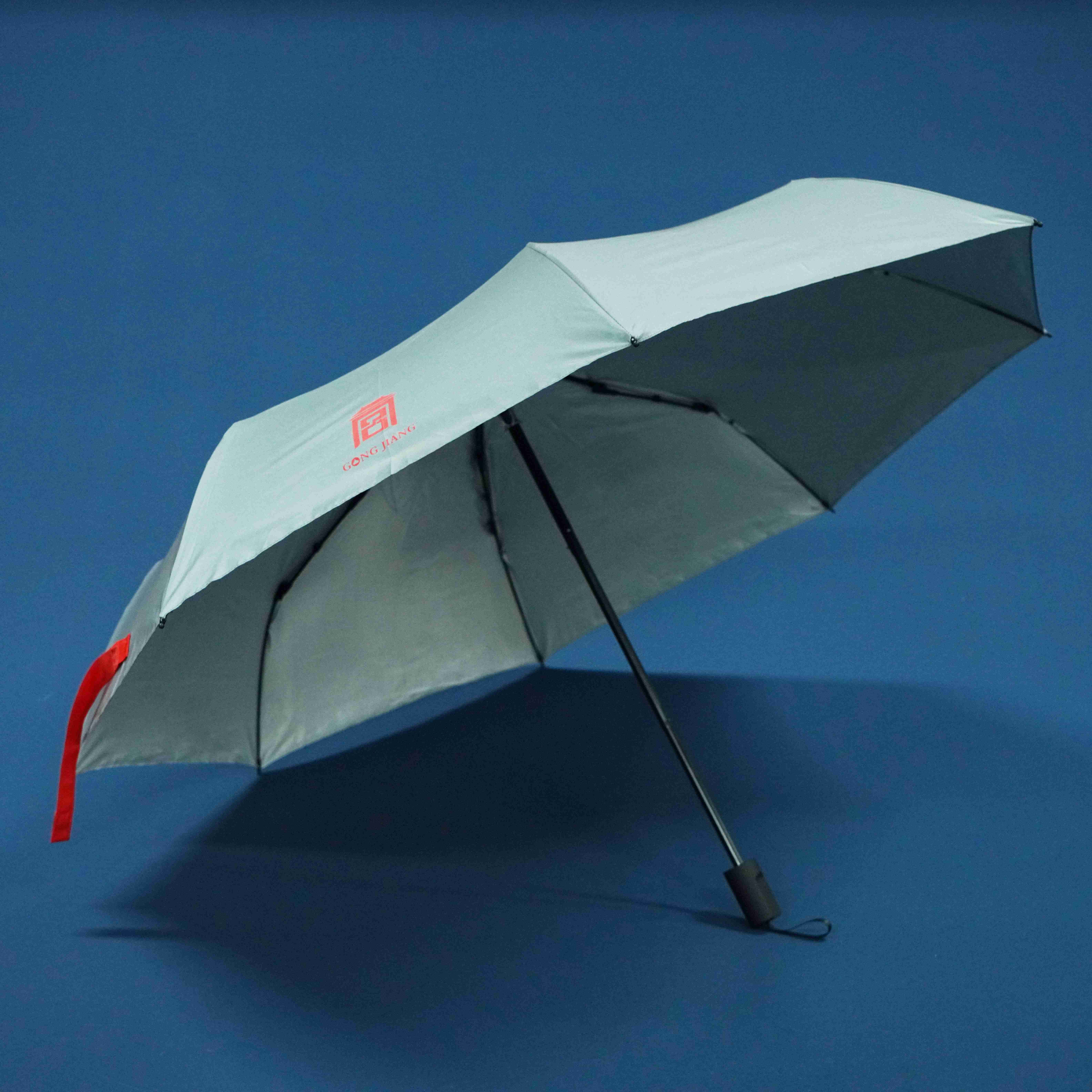 Luxury reverse colorful 3 fold umbrella auto open windproof business gift umbrella with reflective stripe