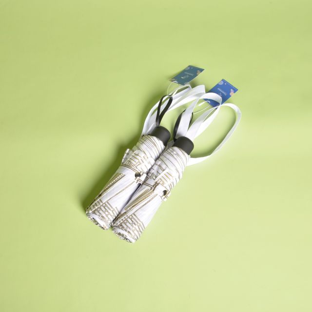 Allover Pattern Design Printed Manual 3 Fold Super Mini Umbrella with Shopping bag set