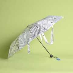 Allover Pattern Design Printed Manual 3 Fold Super Mini Umbrella with Shopping bag set