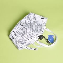 Allover Pattern Design Printed Manual 3 Fold Super Mini Umbrella with Shopping bag set