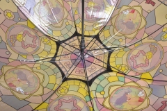 Transparent POE Straight Umbrella Clear Umbrella With Retro Palace Style Stained Glass Printing Support Custom Logo