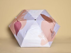 Windproof Portable Bracelet Umbrellas 5-Folding UV Protection Parasol With Ring Stick Rainy Sun Vinyl Compact Umbrella