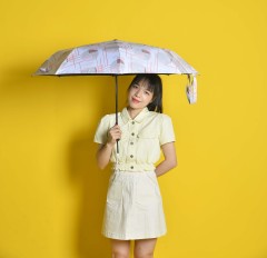 New design custom logo super mini 3 folding umbrella with handbag pocket umbrella