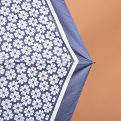 Ultra Lightweight And Portable Floral Printed Black Coating Umbrella For Women's UV Umbrella