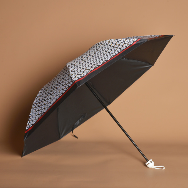 Ultra Lightweight And Portable Floral Printed Black Coating Umbrella For Women's UV Umbrella