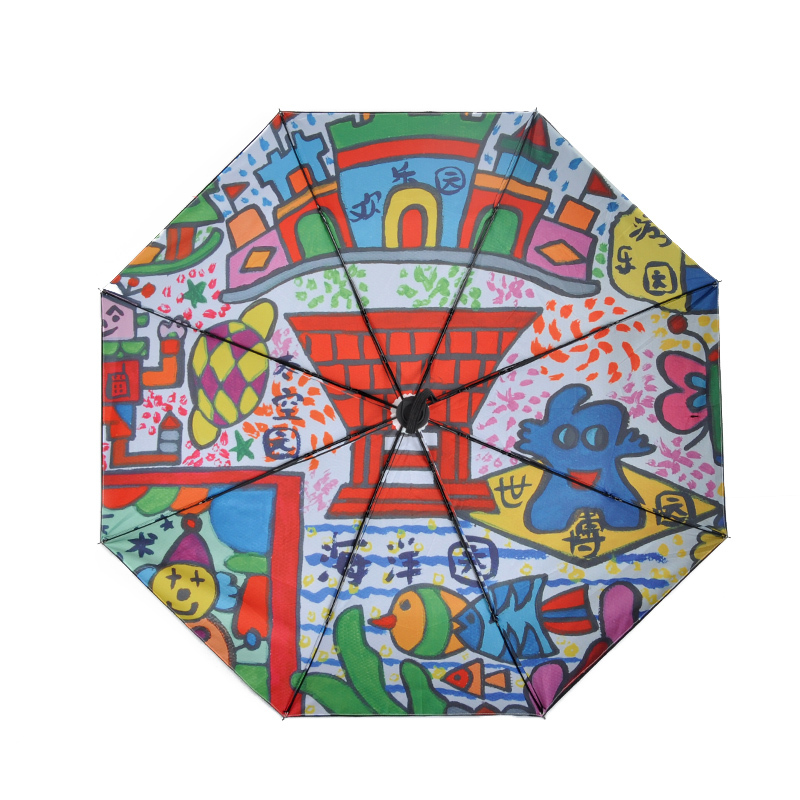 sun automatic foldable  Promotion Gift custom travel souvenir   small mini kids umbrella children with logo  for the rain