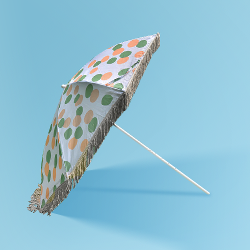 Wholesale Customized Portable premium solar carrying bag Fringe beach umbrella with tassels