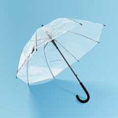 Ready POE Straight Transparent Logo Outdoor Umbrella Adults Manual Control Plastic Handle Rain Parties Golf Customized Design