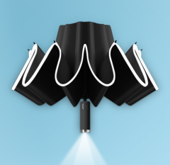 Automatic Open Close Reverse LED Umbrella sunny and rainy windproof sunscreen flashlight lighting umbrella