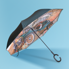 Umbrellas supplier wholesale inverse magic flower paraguas city souvenirs reverse inverted portable umbrella